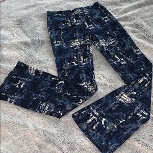 Fun stretchy side zip pants with flare